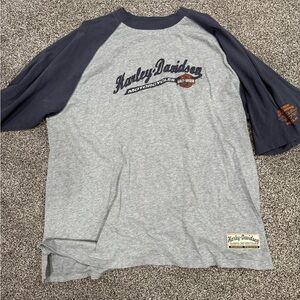Harley-Davidson Gray and Navy Men's Tee